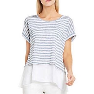 Two by Vince Camuto Stripe Double Layered top XS